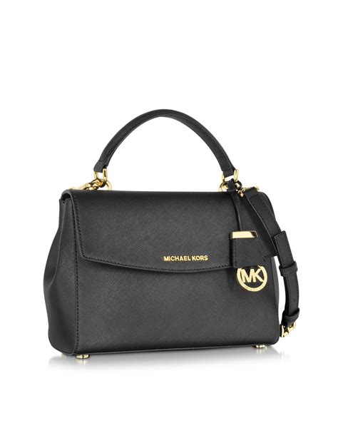 michael michael kors small satchel black|michael kors black shoulder handbags.